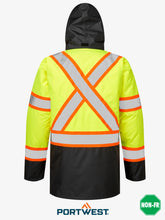 Load image into Gallery viewer, PortWest -  Hi-Vis X Back Contrast Winter Traffic Jacket - CA369
