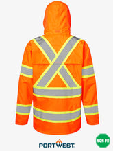 Load image into Gallery viewer, PortWest - Hi-Vis Contrast Striped Rain Jacket - CA400
