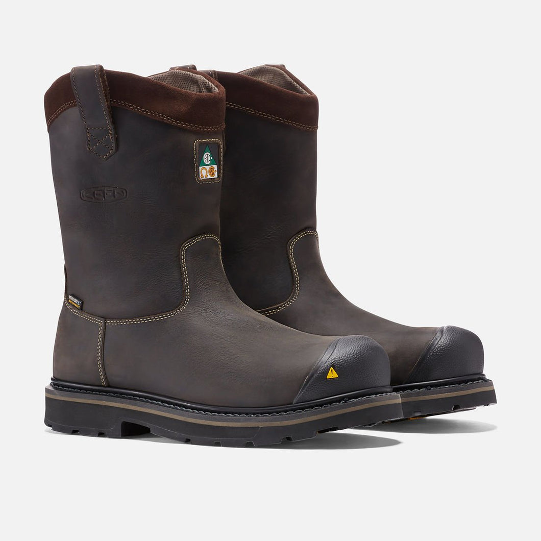 Mens Waterproof Steel Toe Leather Boots - Keen - Side - Pair