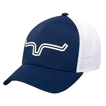 Load image into Gallery viewer, Mens Double Trac Trucker Hat - Kimes - 110 Style - White and Navy
