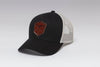 Mens Shielded Trucker Hat - Kimes - Black and White