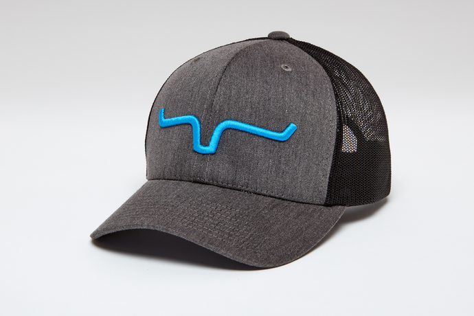Mens Weekly Trucker Hat - Kimes - Grey and Teal