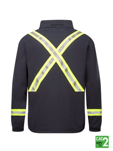 Fire Resistant - Striped Fleece Jacket - IFR - Black - Back