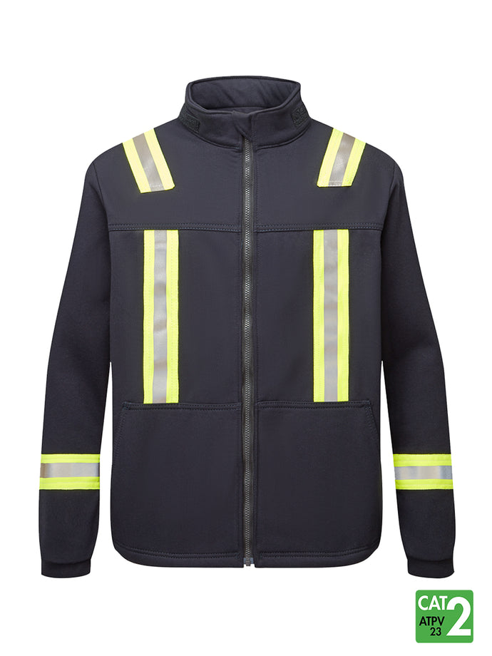 Fire Resistant - Striped Fleece Jacket - IFR - Black - Front