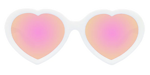 Heart Shaped Sun Glasses - Pit Viper - The Admirer - Miami Nights - White Frame - Pink Lens 