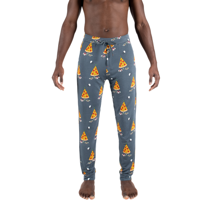 Mens Snooze Pants - SAXX - Pizza Design - Front