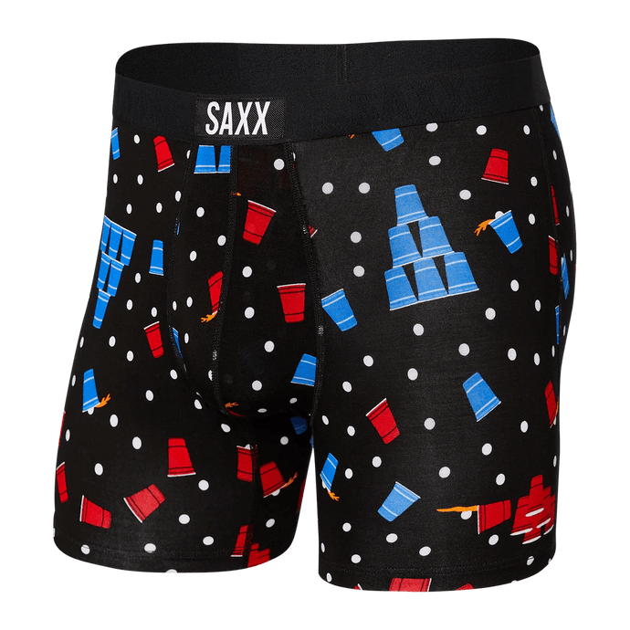 Mens Vibe Super Soft Boxer Brief - SAXX - Black Beer Champ