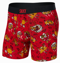 Load image into Gallery viewer, Mens Vibe Super Soft Boxer Brief - SAXX - Dumps and Noods Red - Front
