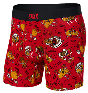 Mens Vibe Super Soft Boxer Brief - SAXX - Dumps and Noods Red - Front