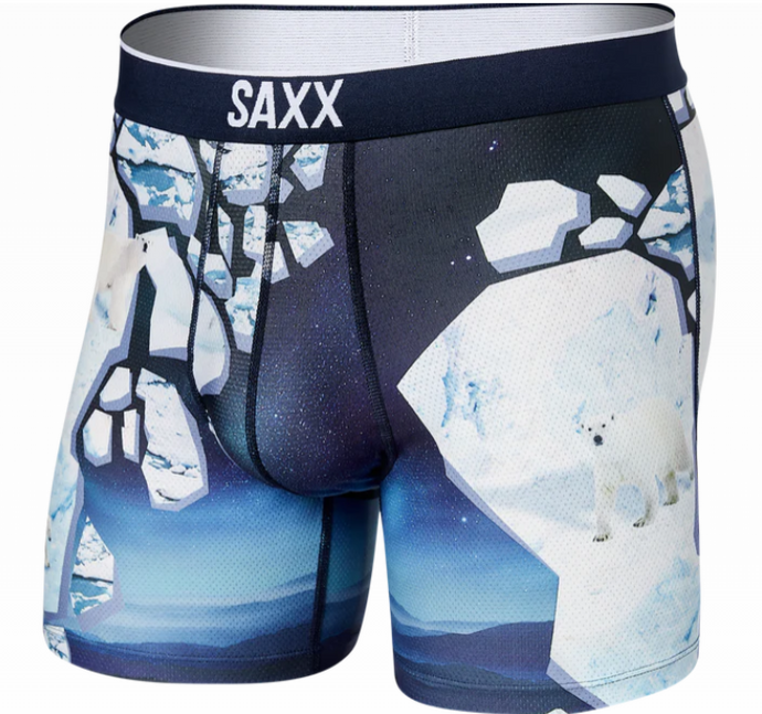 Mens Volt Breathable Mesh Boxer Brief - SAXX - Polar Ice