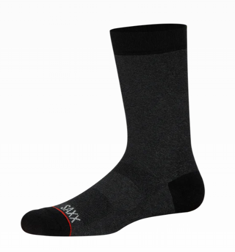 Mens Crew Socks - SAXX - Heather Black