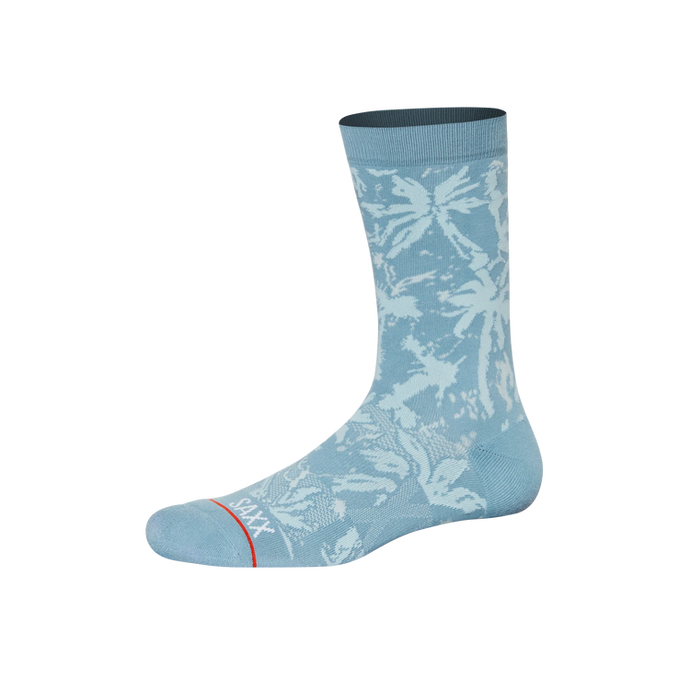 Mens Crew Socks - SAXX - Splash Palms Blue