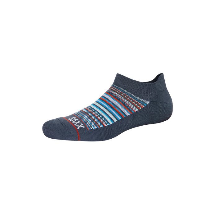 Mens Low Show Socks - SAXX - Grey with Pattern - Side 