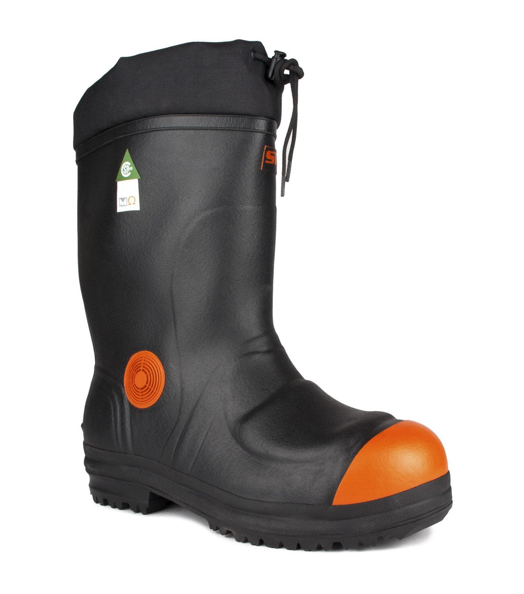 Rubber insulated boots - STC Beaufort - front - black and orange