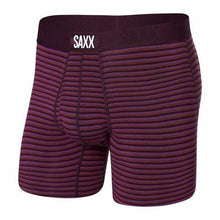 Load image into Gallery viewer, Mens Ultra Super Soft Boxer Brief - SAXX - Micro Stripe Plum
