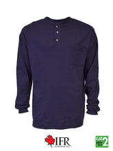 Load image into Gallery viewer, FR Henley Shirt - Navy - Front
