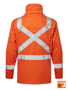 Orange Hi Vis Shell Jacket Back