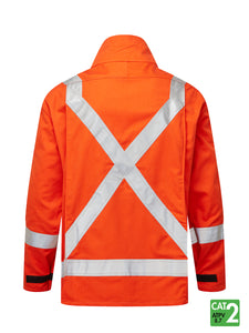 Orange, Hi Vis, Top, Back