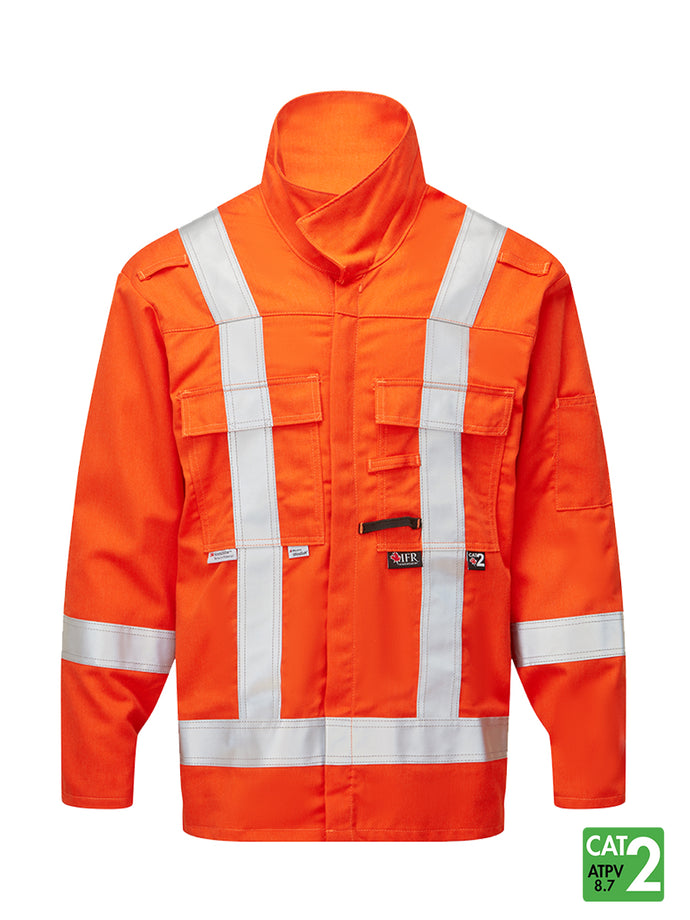 Orange, Hi Vis, Top, Front