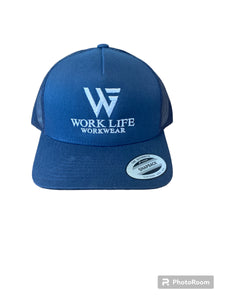 Trucker Hat Puff Embroidery - Work Life Workwear -  Navy