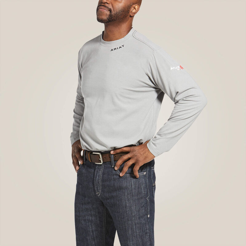 Mens Fire Resistant Base Layer Shirt - Ariat - Grey - Silver Fox