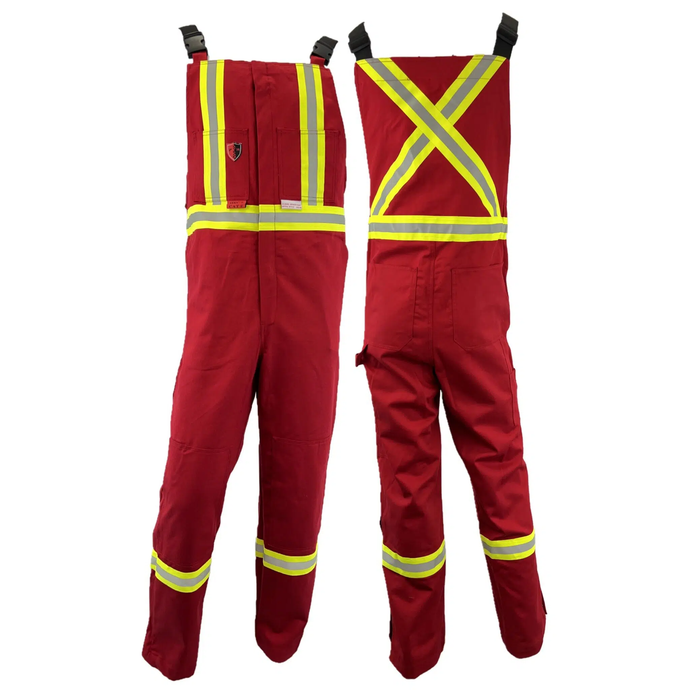 Fire Resistant Hi Viz Summer Bibs - Atlas - Red