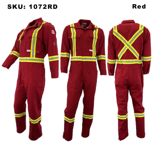Fire Resistant Mens Coveralls - Atlas - 1072 - Red