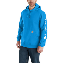 Load image into Gallery viewer, Mens Loose Fit Midweight Hoodie - Carhartt - Logo Sleeve - Blue Glow
