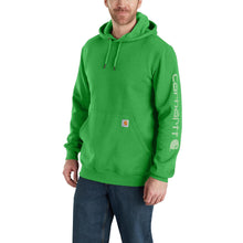 Load image into Gallery viewer, Mens Loose Fit Midweight Hoodie - Carhartt - Logo Sleeve - Holly Green
