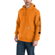 Load image into Gallery viewer, Mens Loose Fit Midweight Hoodie - Carhartt - Logo Sleeve - Marmalade
