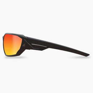 Safety Glasses - Edge Eyewear - Dawson - Orange Lens Black Frames - Side