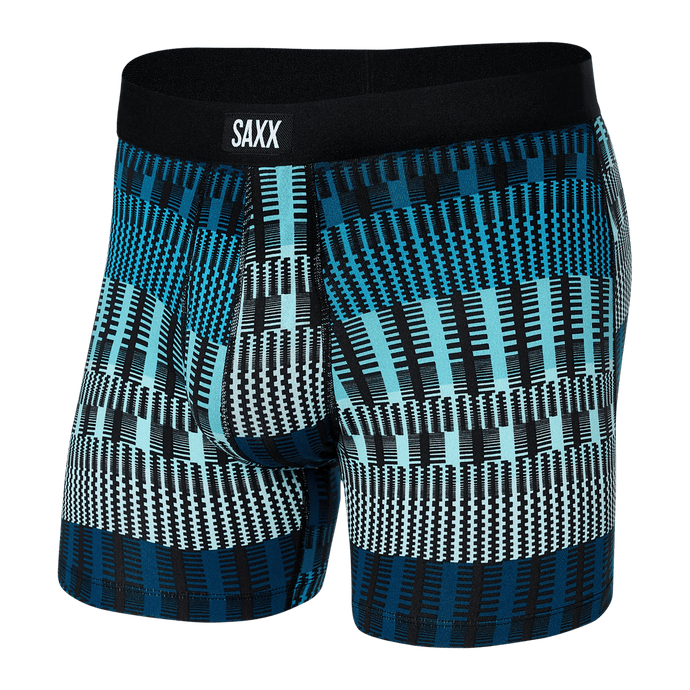 Mens Daytripper Boxer Brief - SAXX - Teal Frequency Stripe