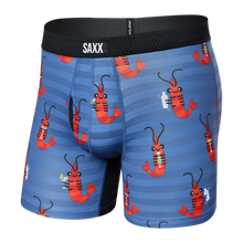Load image into Gallery viewer, Mens Drop Temp Boxer Brief - SAXX - Shrimp Cocktail Navy - Front
