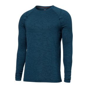 Mens Long Sleeve Shirt - SAXX - Teal Camo