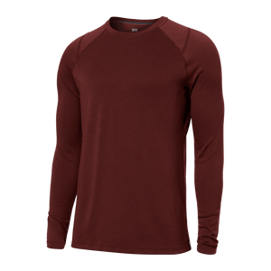 Mens Roast Master Long Sleeve Crew - SAXX - Dark Brick