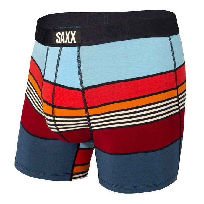 Mens Vibe Super Soft Boxer Brief - SAXX - Navy Super Stripe