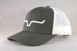 Mens Trucker Hat - Kimes - Charcoal and White