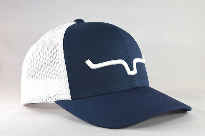 Mens Weekly Trucker Hat - Kimes - Blue and White