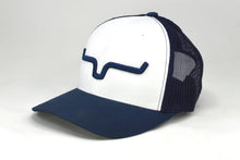 Load image into Gallery viewer, Mens Weekly Trucker Hat - Kimes - White and Navy
