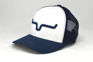 Mens Weekly Trucker Hat - Kimes - White and Navy