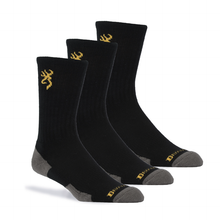 Load image into Gallery viewer, Unisex Poplar Boot Socks - Browning - 3 Pack - Black
