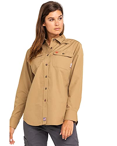 Women's Fire Resistant Featherlight Button Up Shirt - Ariat - Khaki