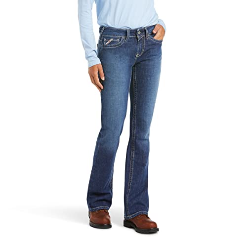 Womens Fire Resistant Mid Rise Basic Boot Cut Jeans - Ariat - Blue