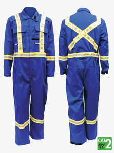 Flame Resistant 3108 Avenger Coveralls - CAT - Royal Blue - IFR