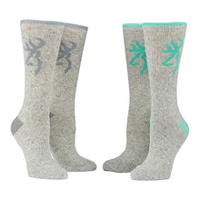 Load image into Gallery viewer, Unisex Poplar Boot Socks - Browning - 2 Pack - Julep and Light Grey
