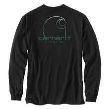 Load image into Gallery viewer, Mens Loose Fit Heavyweight Long-Sleeve Pocket - Carhartt - Black - Back
