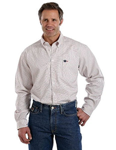 Mens Fire Resistant Button Up Shirt - Cinch - White Plaid