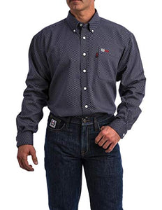 Mens Fire Resistant Button Up - Cinch - Navy Geometric - 2011