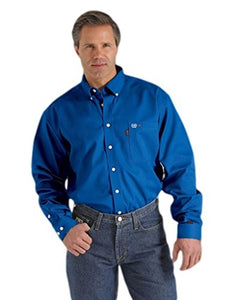 Mens Fire Resistant Button Up Shirt - Cinch - Royal Blue