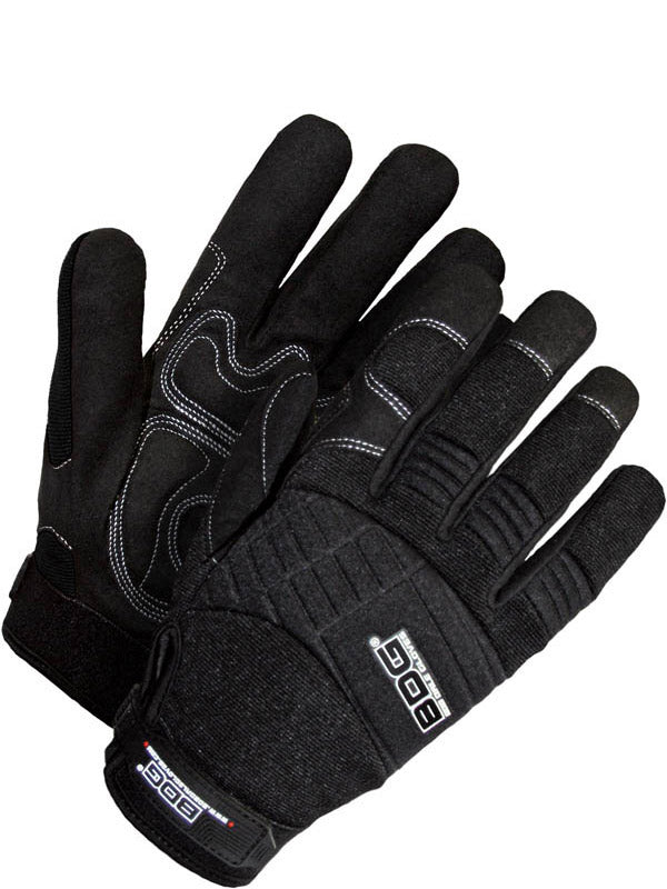 Mens Mechanical Gloves - Bob Dale Gloves - Black - Front and Back
